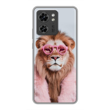 Чехол с принтом стильные животные для Huilewei Honor X8 5G (Лев в очках)