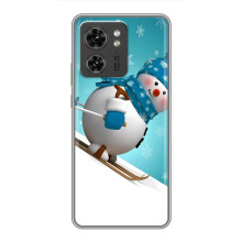 Новогодние Чехлы для Huilewei Honor X8 5G (VPrint) (Снеговик на лыжах)