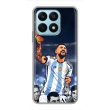 Чехлы для Huawei Honor X8a (Leo чемпион) (AlphaPrint) (Месси с кубком)