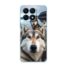 Чохол з Хаскі Huawei Honor X8a - (AlphaPrint) (Селфі Хаскі)