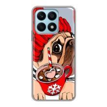 Чехлы с собаками для Huawei Honor X8a (VPrint) (Собачка в шапке)