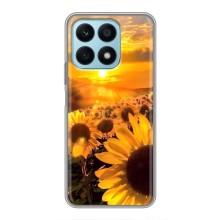 Чехол с Цветами для Huawei Honor X8a (поле подсолнухов)