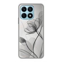 Чохол з квітковим принтом на Huawei Honor Х8а – Чорні квіти