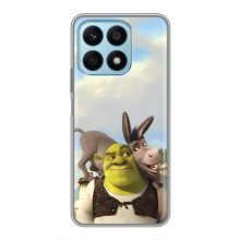 Чехол с мультфильмом Шрек на Huawei Honor X8a – Шрек и осел