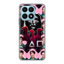 Чехол Гра в кальмара для Huawei Honor X8a – Персонажи игры кальмара