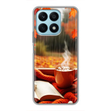 Чехол с уникальным дизайном «Осень с кофе» для Huawei Honor X8a – Кофе и дождь