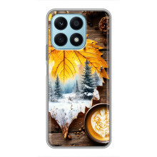 Чехол с уникальным дизайном «Осень с кофе» для Huawei Honor X8a – Осенне-зимнее кофе