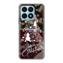 Рождественские Чехлы для Huawei Honor X8a (VPrint) (Елочка узорная)