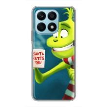 Рождественские Чехлы для Huawei Honor X8a (VPrint) (Зеленый Гринч)