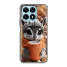 Печатный чехол «Зверята с кофе» для Huawei Honor X8a