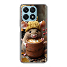 Печатный чехол «Зверята с кофе» для Huawei Honor X8a – Медведь с кофе