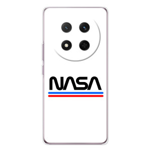 Силиконовый бампер с принтом "Наса" на Huawei Honor X9c – NASA на белом фоне