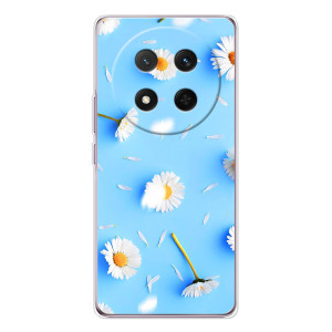 Чехол с Цветами для Huawei Honor X9c – ромашки на голубом