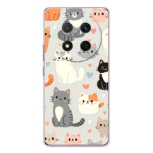 Чехол с рисунком кот на Huawei Honor X9c – Коллаж котов