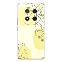 Силиконовый чехол с принтом в цветах на Huawei Honor X9c (Монстера жёлтая)