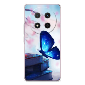 Силиконовый бампер с картинкой животных для Huawei Honor X9c (Бабочка синяя)