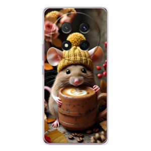 Печатный чехол «Зверята с кофе» для Huawei Honor X9c – Медведь с кофе
