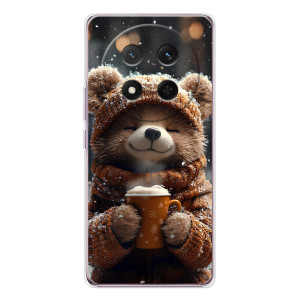 Печатный чехол «Зверята с кофе» для Huawei Honor X9c – Мишка с кофе