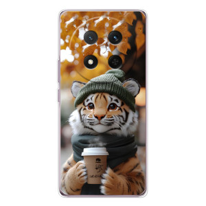Печатный чехол «Зверята с кофе» для Huawei Honor X9c – Тигр с кофе