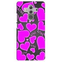 Чехлы для любимой на Хуавей Мейт 10 Про (VPrint) (Pink hearts)