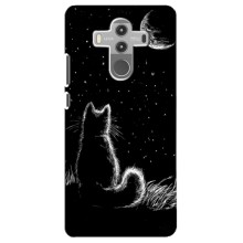 Чехол с принтом для Huawei Mate 10 Pro (AlphaPrint) Модные коты (Котик и луна)