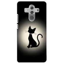 Чехол с принтом для Huawei Mate 10 Pro (AlphaPrint) Модные коты (Силуэт котика)