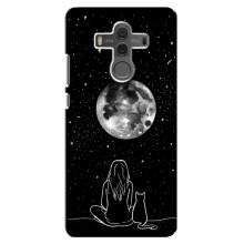 Чехол с рисунком кот на Huawei Mate 10 – Девушка с котом