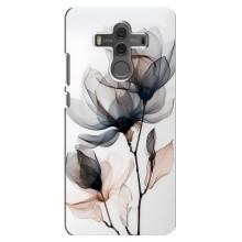 Чехол с цветочным принтом на Хуавей Мэйт 10 – Цветы на белом