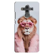 Чехол с принтом стильные животные для Хуавей Мэйт 10 (Лев в очках)