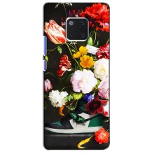 Брендновые Чехлы для Huawei Mate 20 Pro, LYa-l09, LYA-L29 - (PREMIUMPrint) (Nike цветы)