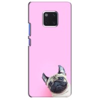 Бампер для Huawei Mate 20 Pro, LYa-l09, LYA-L29 с картинкой "Песики" (Собака на розовом)