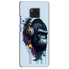 Чехол с Обезьянами Huawei Mate 20 Pro, LYa-l09, LYA-L29 - (AlphaPrint) (Горилла в наушниках)