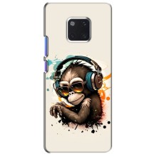 Чехол с Обезьянами Huawei Mate 20 Pro, LYa-l09, LYA-L29 - (AlphaPrint) (Макака в наушниках)