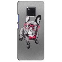 Чехол (ТПУ) Милые собачки для Huawei Mate 20 Pro, LYa-l09, LYA-L29 (Бульдог в очках)