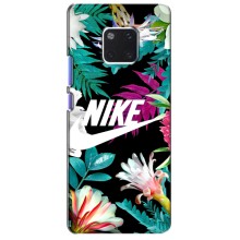 Силиконовый Чехол на Huawei Mate 20 Pro, LYa-l09, LYA-L29 с картинкой Nike (Цветочный Nike)