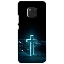 Чехол для Huawei Mate 20, HMA-L09, HMA-L29 (AlphaPrint) - (Христианские) (Крест и город)