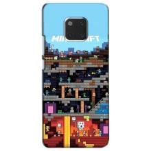 Чехол Майнкрафт на Huawei Mate 20, HMA-L09, HMA-L29 (AlphaPrint) Minecraft (фон Minecraft)