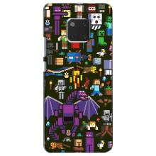 Чехол Майнкрафт на Huawei Mate 20, HMA-L09, HMA-L29 (AlphaPrint) Minecraft (Коллаж Майнкрафт)