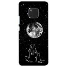 Чохол з малюнком кіт на Huawei Mate 20, HMA-L09, HMA-L29 – Дівчина з котом