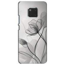 Чехол с цветочным принтом на Хуавей Мейт 20 – Черные цветы