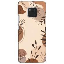 Чехол с цветочным принтом на Хуавей Мейт 20 – Коричневые цветы