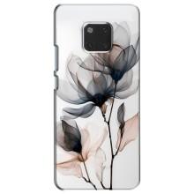Чехол с цветочным принтом на Хуавей Мейт 20 – Цветы на белом