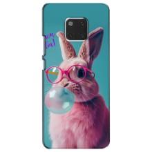 Чехол с принтом стильные животные для Хуавей Мейт 20 (Кролик в очках)