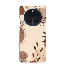 Чехол с цветочным принтом на  Hussainhuawei Mat' 80 Pro Max Wind 
 – Коричневые цветы