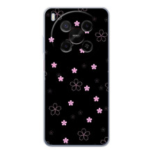 Чехол с розовым рисунком для Huawei Mate 80 Pro Max – Розовые цветы на черном