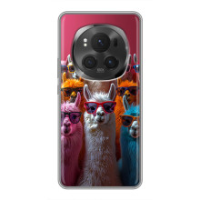 Чехол с принтом стильные животные для  HuaWei Mate 80 РС Ultimate 
 – Ламы в очках