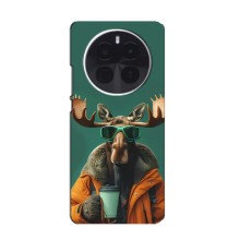 Чохол з принтом стильні тварини для 
Юавеї Вейт 80 
 – Лось з кавою