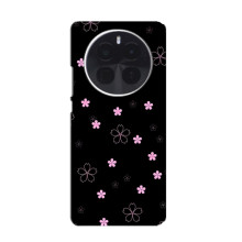 Чохол з розовим принтом для Huawei Nova 14i – Рожеві квіти на чорному