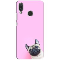 Бампер для Huawei Nova 4 с картинкой "Песики" (Собака на розовом)