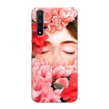 Чехлы (ART) Цветы на Huawei Nova 5T (VPrint) (Глаза в цветах)